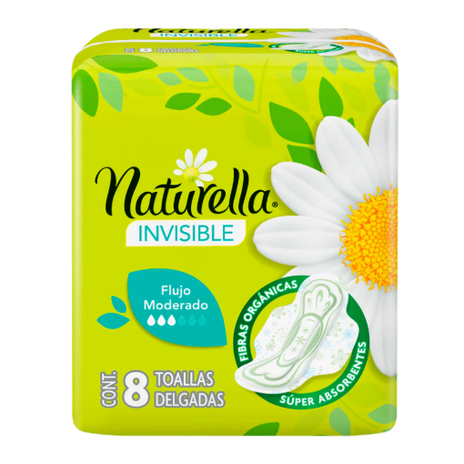 Imagen de Toalla Sanitaria Femenina Naturella Nocturna Invisible de 8 pz 8 PZS