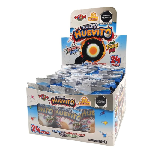 Imagen de Exhibidor Dulces Las Delicias Trueno Huevito Tutti Frutti 15 GRS