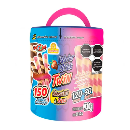 Imagen de Dulce Exh Dul Las Delicias Wafer Choco/Fresa +30 Pz Las Delicias Choco/Fresa 150 PZS