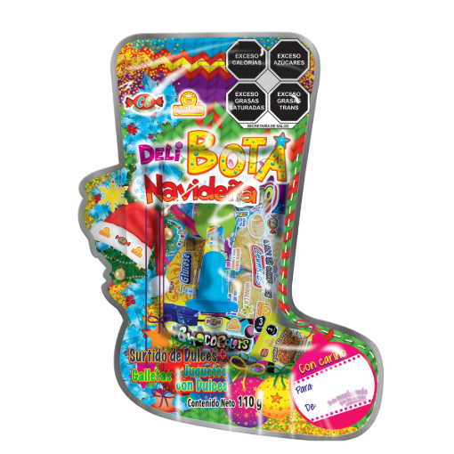 Imagen de Exhibidor Dulces Las Delicias Bota Navideña 110 GRS