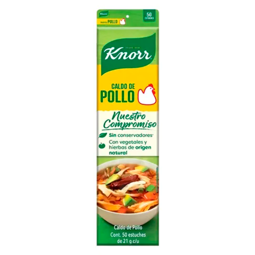 Imagen de Exh Caldo D/Pollo Knorr Suiza Cub Tira Knorr 21 GRS