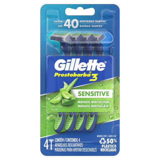 Imagen de Rastrillo Gillette Presto 3 Sensitive 4 PZS