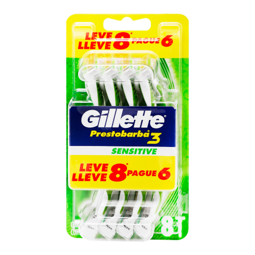 Imagen de Rastrillo Gillette Presto 3 Sense Care 8 PZS
