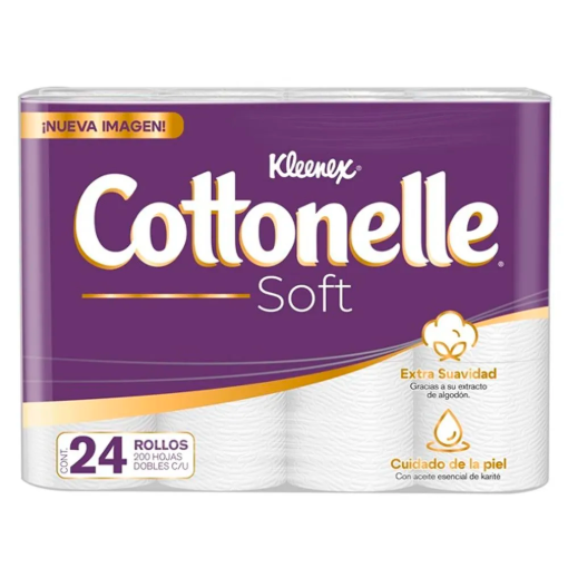 Imagen de Higiénico Kleenex Cotton Soft 200 Hojas Dobles 24 PZS