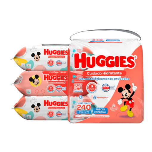 Imagen de Exhibidor Toallas Húmedas Huggies Cuidado Hidratante 80 PZS