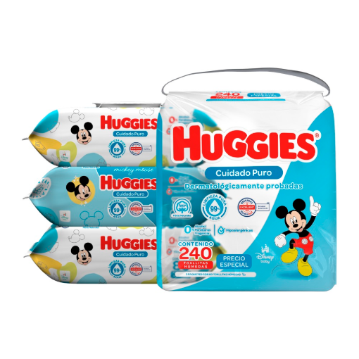 Imagen de Exhibidor Toallas Húmedas Huggies Cuidado Puro 80 PZS