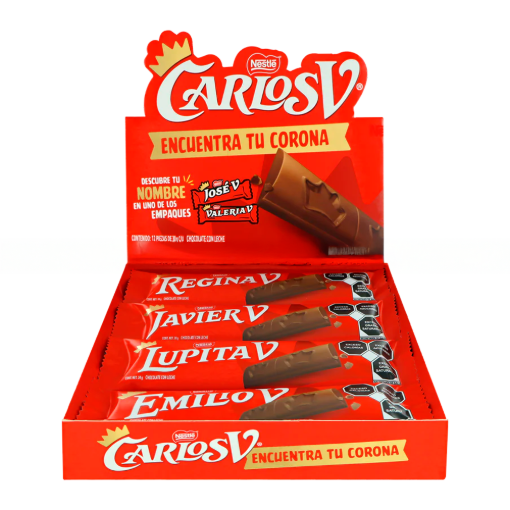 Imagen de Exhibidor Chocolate Carlos V King Mexicano 30 GRS