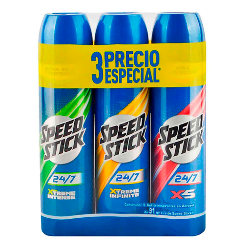 Imagen de Exhibidor Desodorante Speed Stick Aerosol 24/7 X5/Xtra Ultra/Intense Hombre 150 MLL