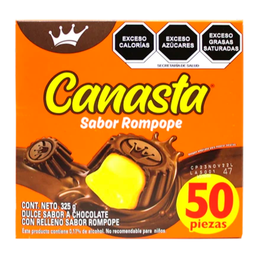 Imagen de Exhibidor Chocolate La Corona Canasta con Relleno 50 PZS