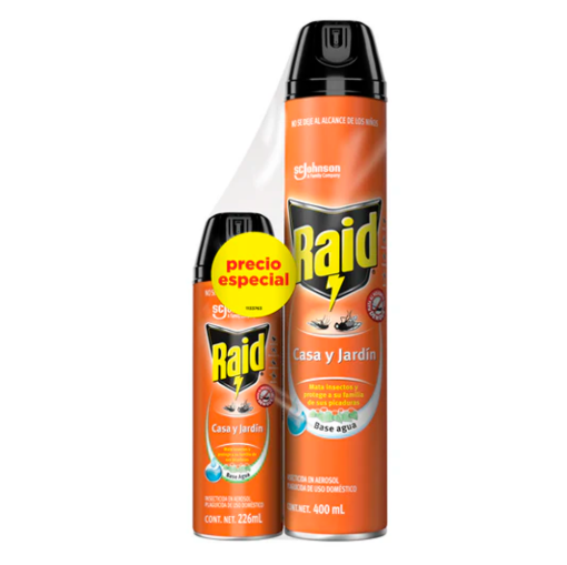 Imagen de Insecticida Raid Casa y Jardín Aerosol + C&J 226 ml 400 MLL