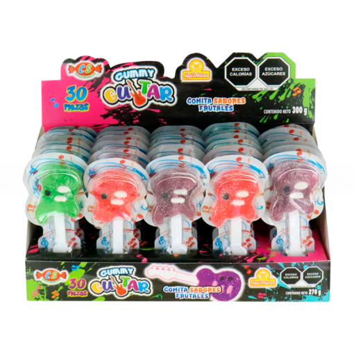 Imagen de Exhibidor Dulces Las Delicias Gomitas Gummy Guitar 30 PZS