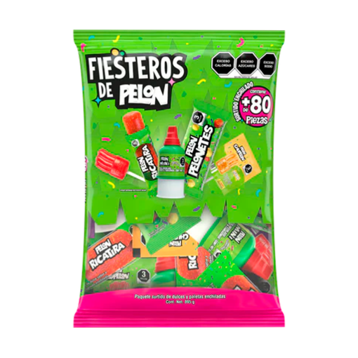 Imagen de Exhibidor Dulce Pelón Pelo Rico Fiesteros Surtido Bolsa 895 GRS