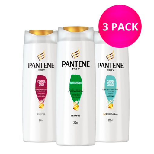 Imagen de Exhibidor Shampoo Pantene Restauración + Control Caída + Clásico 200 MLL