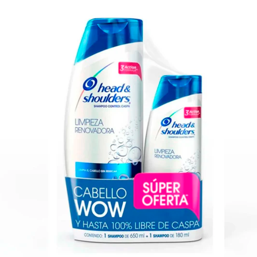 Imagen de Shampoo H&S Limpieza Renovadora + Shampoo 180 ml c/u 650 MLL
