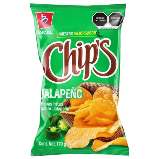 Imagen de Botana Barcel Papas Chips Jalapeño 170 GRS