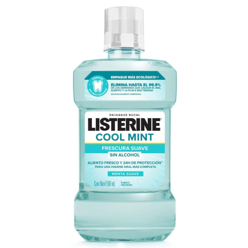 Imagen de Exhibidor Enjuague Bucal Listerine Cool Mint sin Alcohol 500 MLL