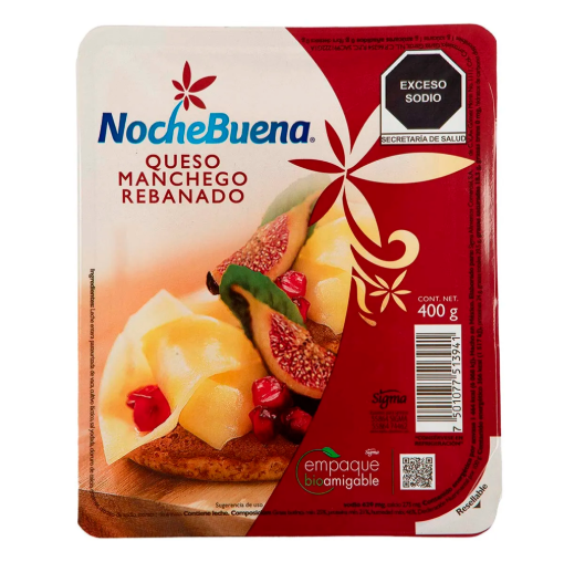 Imagen de Queso Manchego Noche Buena Rebanado 400 GRS