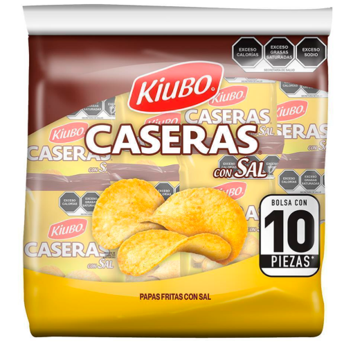 Imagen de Exhibidor Botanas Kiubo Papas Caseras Sal 26 GRS