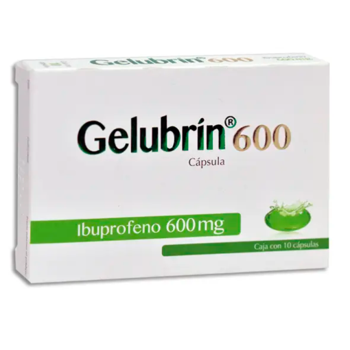 Imagen de Exhibidor Medicamento Gelubrin Ibuprofeno 600 mg Cápsulas 10 PZS