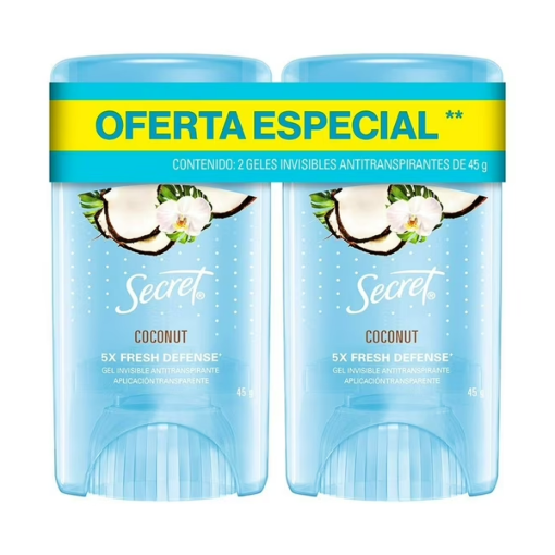 Imagen de Exhibidor Desodorante Secret AP Gel Coconut Mujer 45 GRS