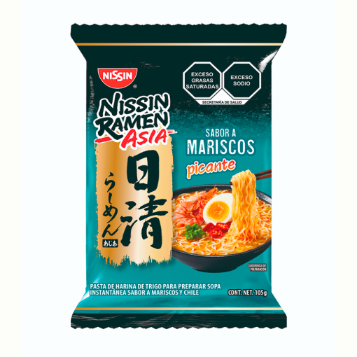 Imagen de Instantáneo Nissin Ramen Asia Mariscos Picante Sobre 105 GRS