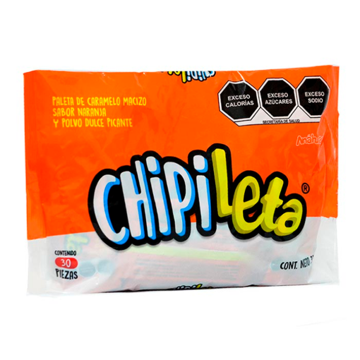 Imagen de Paleta  Exh Paleta Chipileta Naranja C/Polvo Chipileta  Naranja 30 PZS