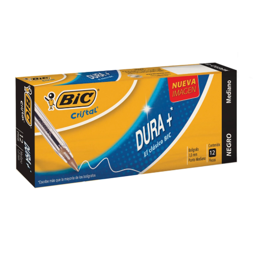 Imagen de Exhibidor Bolígrafo Bic Punto Medio Negro 12 PZS