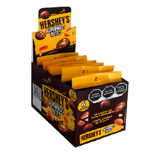 Imagen de Exhibidor Chocolate Hershey’s Bites Almendra 43 GRS