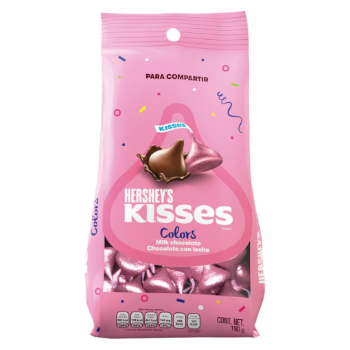 Imagen de Chocolate Hershey’s Kisses Colors Rosa 190 GRS