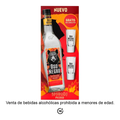 Imagen de Vodka Oso Negro Tamarindo +2 Vasos 1 LTS