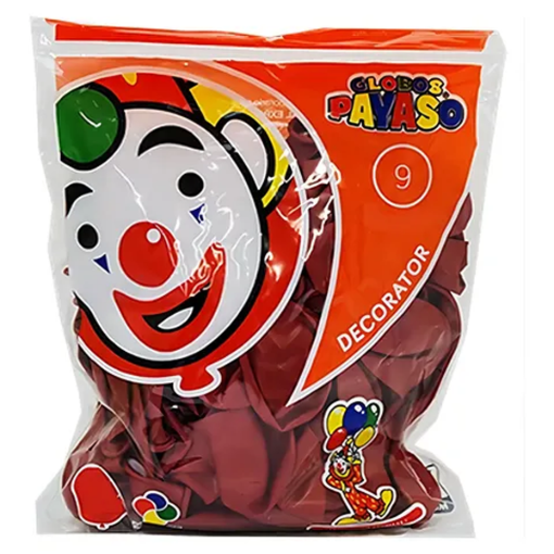 Imagen de Exhibidor Globo Payaso No. 9 Rojo 100 PZS