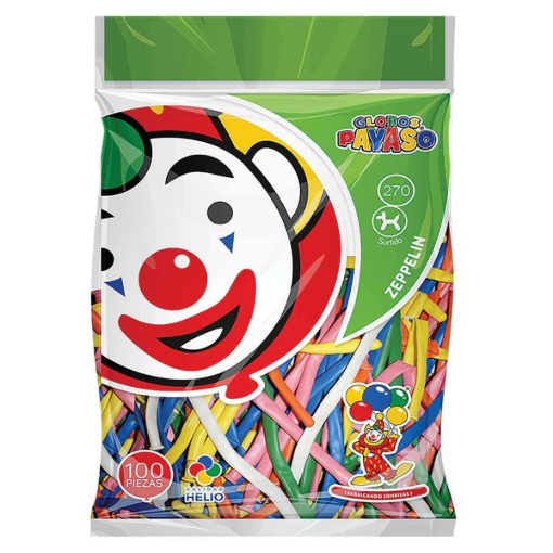 Imagen de Exhibidor Globo Payaso No. 270 Zepelín Surtido 100 PZS