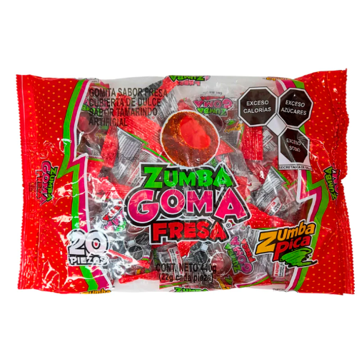 Imagen de Exh Dul Zumba Gomita Mix Fresa Zumba  Fresa 20 PZS
