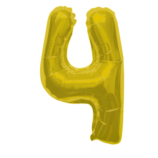 Imagen de Globo Foil Balloon con Popote 4 Dorado 1 PZS