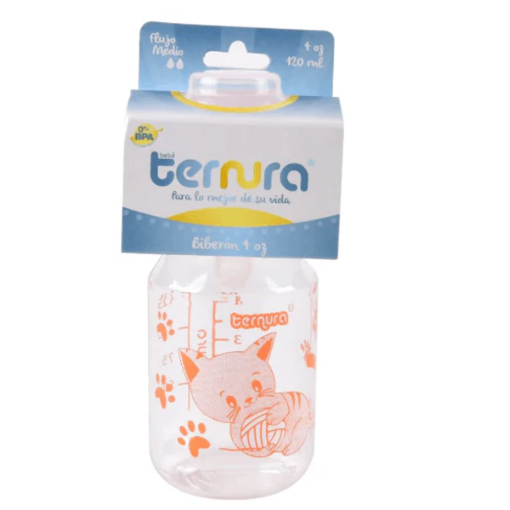 Imagen de Biberón Ternura Gatos Flujo Medio 4 oz 1 PZS