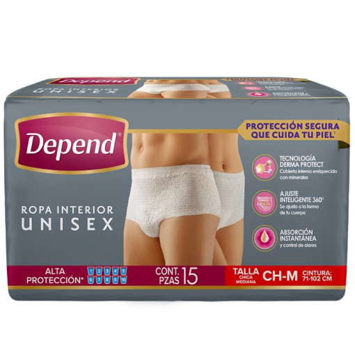 Imagen de Calzón Depend Ropa Interior Unisex Mediano +5 Piezas 10 PZS