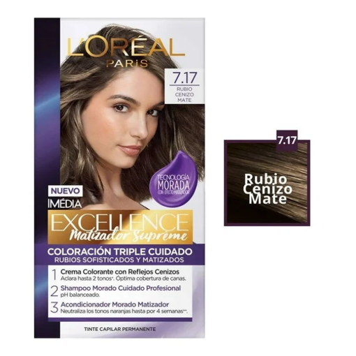 Imagen de Tinte Imedia Excellence 6.17 Rubio Oscuro Cenizo Mate 1 PZS