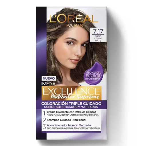 Imagen de Tinte Imedia Excellence 7.17 Rubio Cenizo Mate 1 PZS