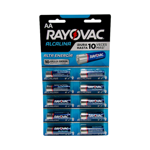 Imagen de Exhibidor Pilas Rayovac AA Alcalina Tira 10 PZS