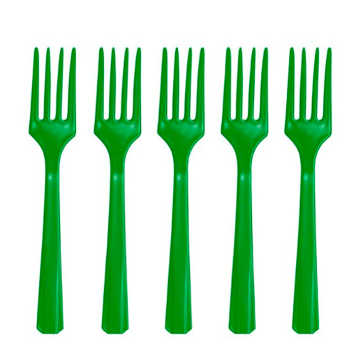 Imagen de Tenedor Plástico Verde 20 PZS