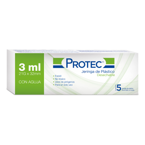 Imagen de Exhibidor Jeringa Protec Verde 3 ml 5 PZS