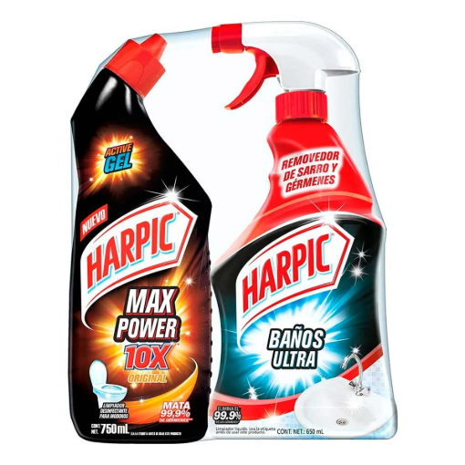 Imagen de Limpiador de Baño Harpic Power Ultra + Baño Ultra 750 MLL