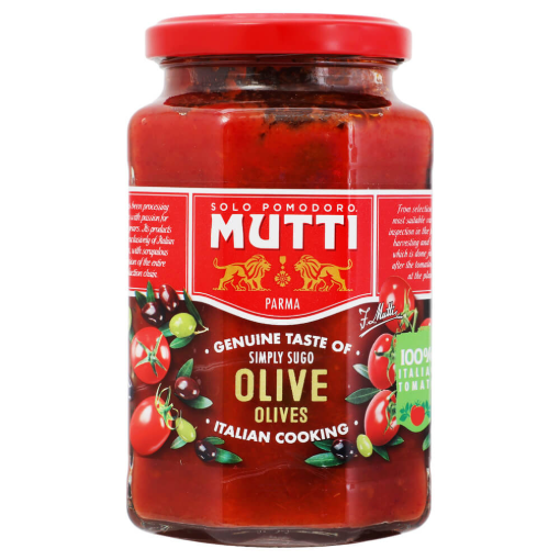 Imagen de Salsa de Tomate con Aceitunas Negras y Verdes Mutti 400 GRS