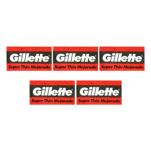 Imagen de Navaja Exh Hoja Gille Roja Rastri Gillette Nava Roja 5 PZS