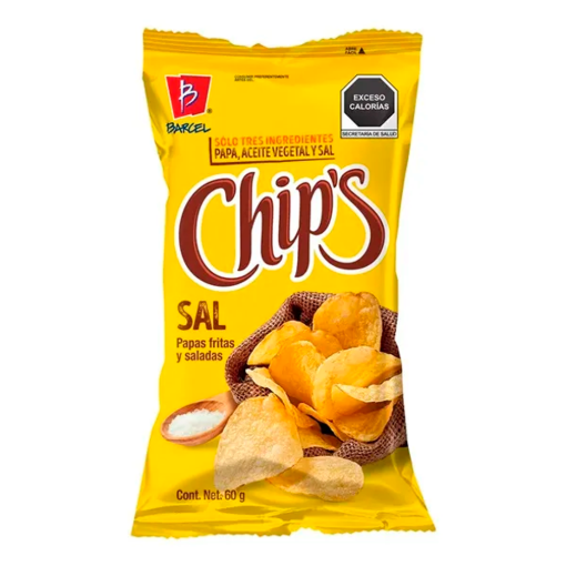 Imagen de Botana Barcel Papas Chips Sal 60 GRS