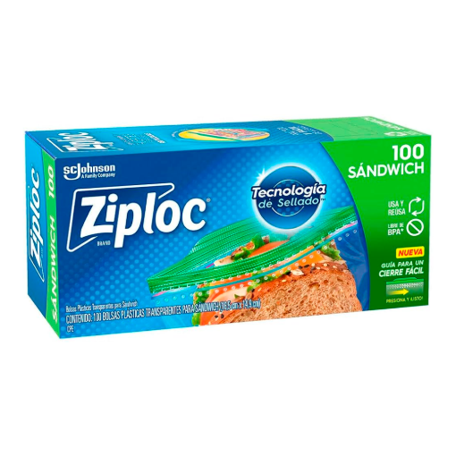 Imagen de Bolsas Ziploc para Sándwich 100 PZS