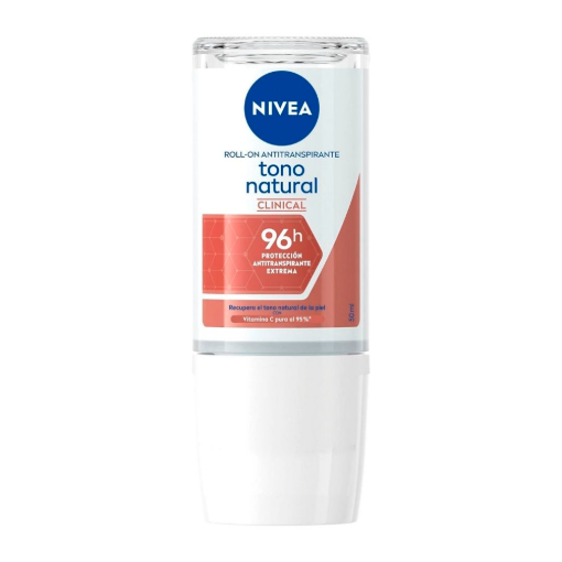 Imagen de Desodorante Nivea Tono Natural Clinical Mujer Roll-On Antitranspirante 50 MLL