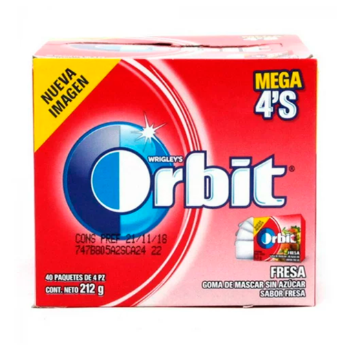 Imagen de Chicle Orbit 4’s Fresa N 1 PZS