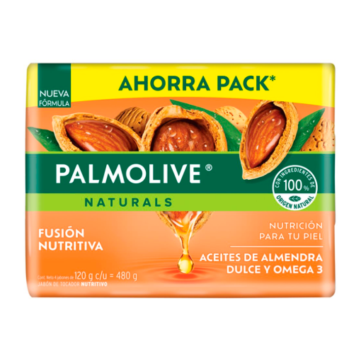 Imagen de Exhibidor Jabón de Tocador Palmolive Almendra & Aceite Omega 120 GRS
