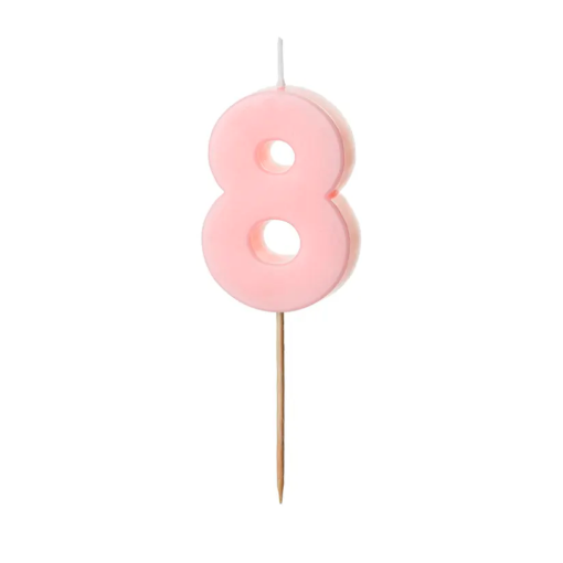 Imagen de Vela de Cumpleaños #8 Rosa 1 PZS